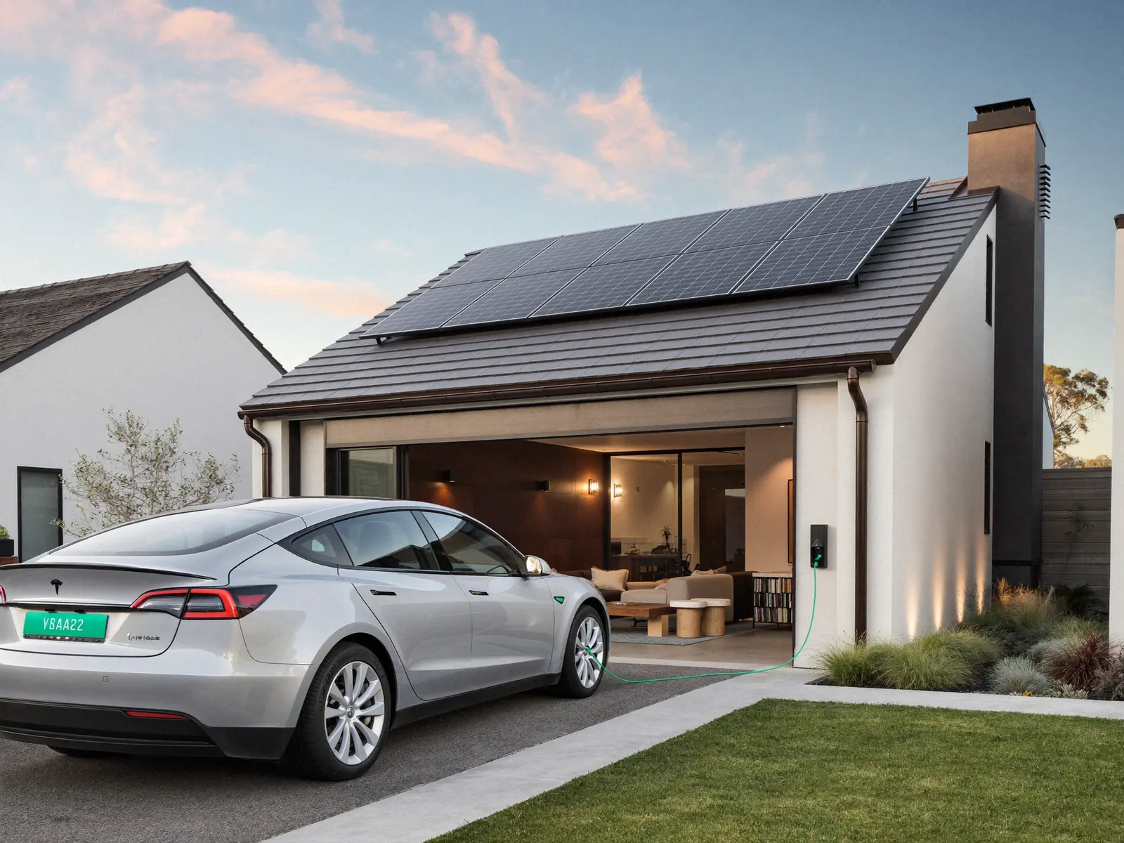 Adelaide home with solar panels and Tesla EV charging for electrification planning
