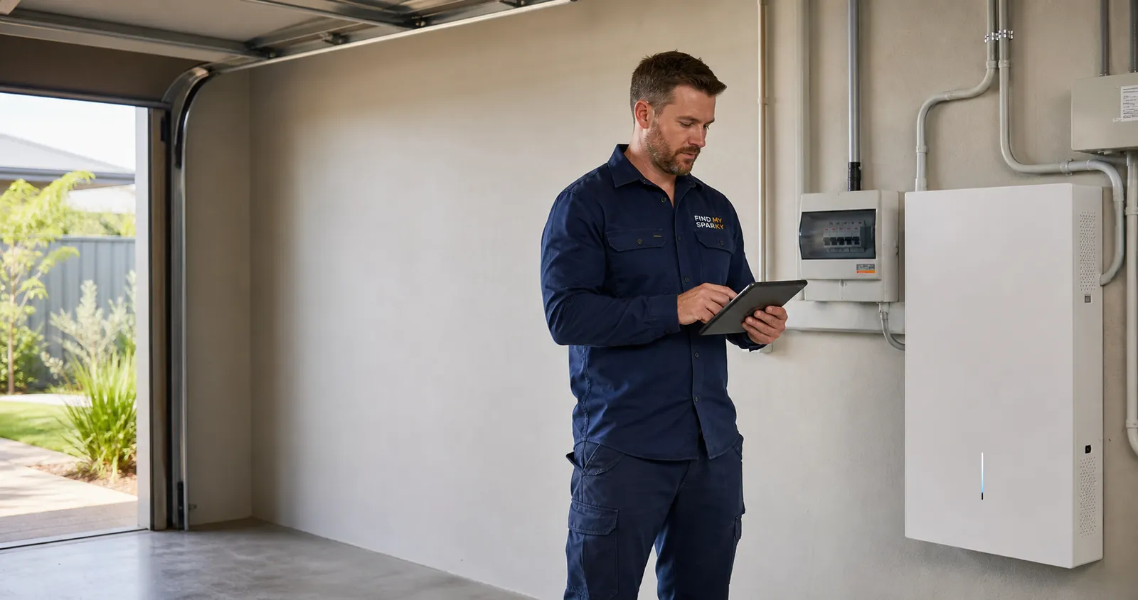 Home battery installation equipment at an Adelaide home